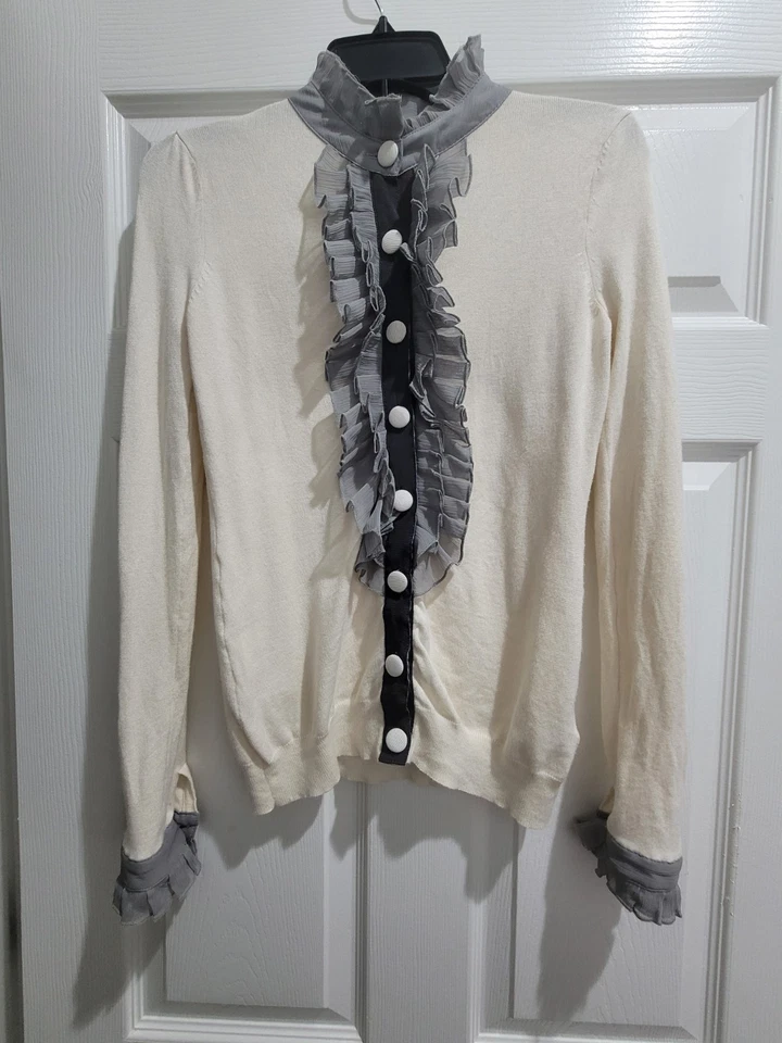 TWELVE BY TWELVE TUXEDO CARDIGAN SWEATER WOMENS SIZE XS - Image 1 of 1