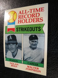 Juego de béisbol 1979 Topps #417 de todos los tiempos K Record Holders Ryan/Johnson, excelente/excelente - Imagen 1 de 3