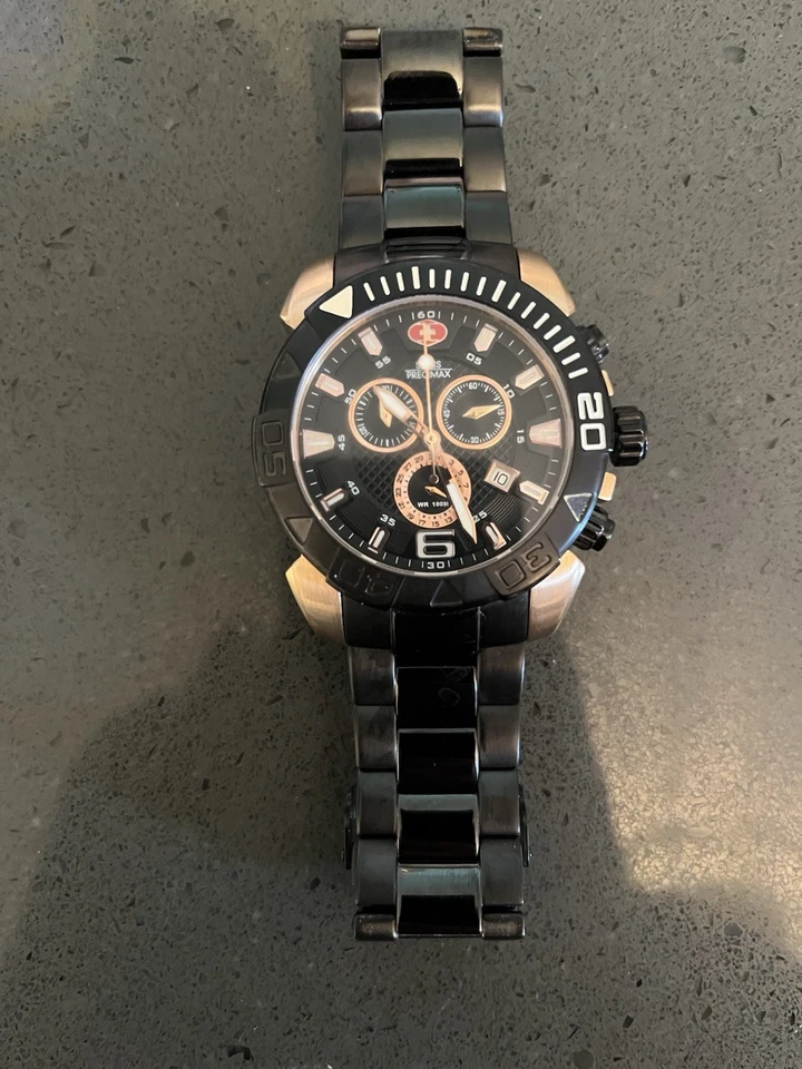 Swiss Precimax Men’s Watch Gold & Black - Image 1 of 4
