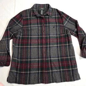 LAUREN RALPH LAUREN 100 % LAMMWOLLE SCHOTTENKARO SCHWERES HEMD DAMEN ÜBERGRÖSSE 1X - Bild 1 von 7