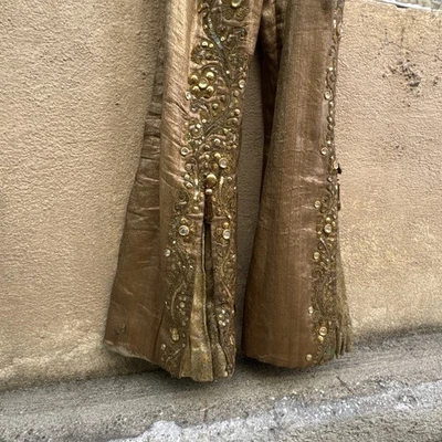 Vintage 1920s 1930s Gold Lamé Stage Pants Paramount Jewels Bell Bottoms Costume - Image 1 of 4