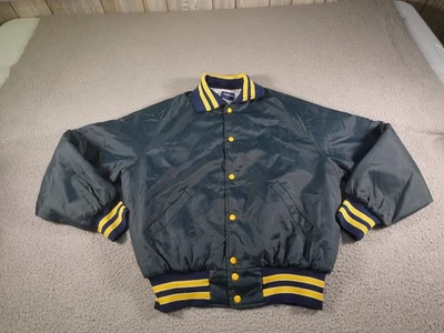 Chaqueta Universitaria De Colección Para Hombres Grande Azul Bombardero Colegio Tiro con Arco Apple Letterman Foto 1 de 4