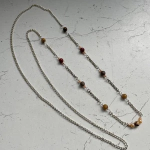 Mookaite Jasper Crystal Gemstone 20” Long Necklace Gift Boxed - Picture 1 of 6