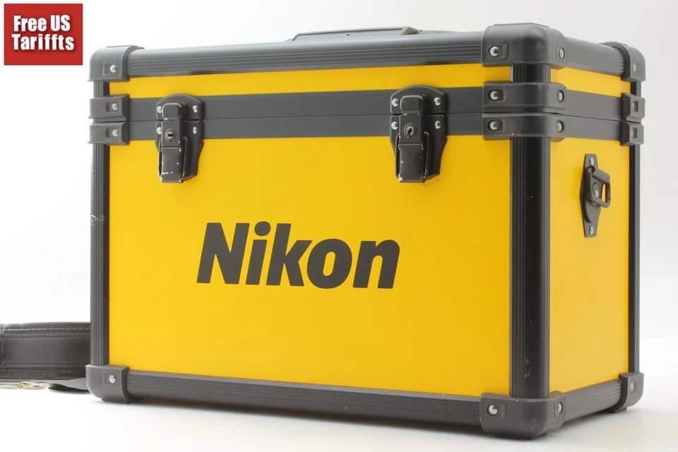 [Casi COMO NUEVO/Llave] Estuche maletero de cámara de aluminio duro amarillo vintage Nikon de JAPÓN Foto 1 de 4