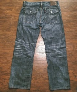 Levis 514 Slim Straight Flap Pocket Jeans Herren 36x30 Whiskered Dark Denim Wash - Bild 1 von 12