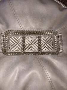 Vintage Tri-Section Glass Platter - Picture 1 of 3