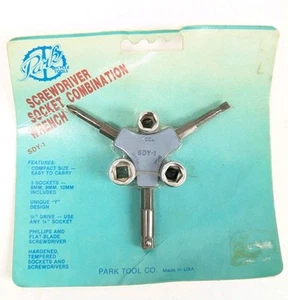 Park Tool SDY-1 Chiave combinata a bussola per cacciavite "Y" NOS - Foto 1 di 2