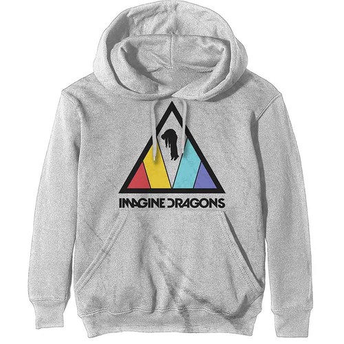 OFF WHITE Felpa con cappuccio ufficiale Imagine Dragons logo triangolo