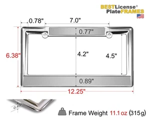 Custom Personalized Heavy Duty Chrome Metal Car License Plate Frame with Free c - Picture 1 of 132