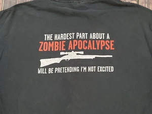 Camiseta negra ligeramente descolorida Gildan talla XL ZOMBIE APOCALYPSE para hombre - Imagen 1 de 5