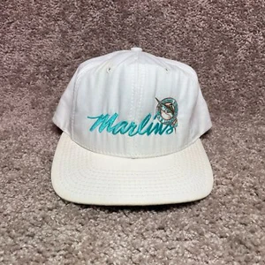 Vintage The Game Kappe Herren Einheitsgröße weiß Miami Marlins verstellbar Druckknopflasche Baseballmütze - Bild 1 von 8