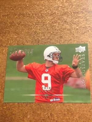2008 Upper Deck Rookie Exclusives Football # RE18 Star Rookie Erik Ainge RC - Image 1 of 4