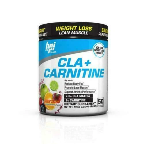 BPI CLA + Carnitine Weight Loss Supplement Powder, Fruit Punch - 50 Servings