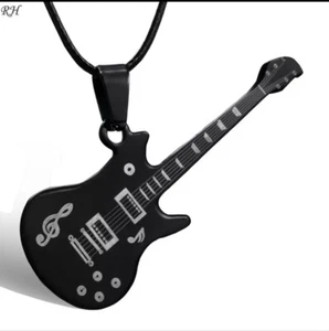 Collar de guitarra de acero inoxidable 316L para hombre, colgantes de cadena - Imagen 1 de 17