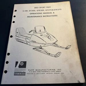 Rupp Sno-Sport GT-300 1969, gt370 y S-281 manual del operador del propietario 20 páginas - Imagen 1 de 1