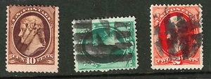 SC #178 209 etc Fancy & PEN Cancels 3 Cent Washington Banknote 1875-83 US 9B64 - Bild 1 von 4