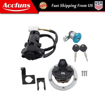 Juego de llaves de bloqueo de asiento interruptor de encendido tapa de gas combustible para Kawasaki Z1000 Z 1000 10-16 Foto 1 de 4