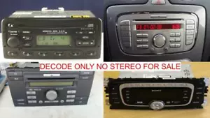 FORD SONY 6000 6006 CD DAB 6 DISC RADIO CODE DECODE SERVICE,MONDEO,FIESTA,KA - Picture 1 of 8