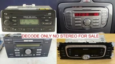 FORD SONY 6000 6006 CD DAB 6 DISC RADIO CODE DECODE SERVICE,MONDEO,FIESTA,KA - Image 1 of 4