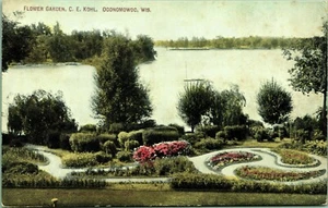 Flower Garden C E Kohl Oconomowoc Wisconsin Postcard 1910 - Picture 1 of 2