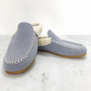 ROTHYS The Scuff Slipper Women 6 Glacier Grey Blue Wool Blend Sherpa 117-001 EUC - Picture 1 of 10