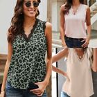Women V-Neck Eyelash Lace Trim for Top Solid Color Loose Sleeveless Sh