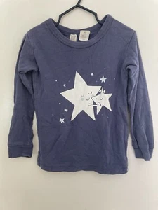 Gap Kids Girls Cute Stars Graphic Cotton Long Sleeve PJ Top Dark Blue 4 Yrs - Picture 1 of 5