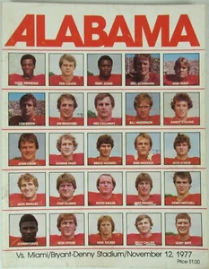 Football Program Alabama Crimson Tide Miami Hurricanes Nov 12 1977 MZ3 - Picture 1 of 5