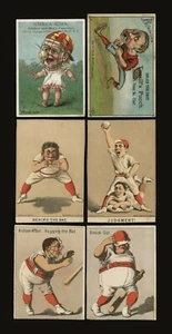 TARJETAS DE BÉISBOL DEL SIGLO 19 6 DIFERENTES CON LITOGRAFÍA TOBIN H804-21 ED ANDREWS - Imagen 1 de 3