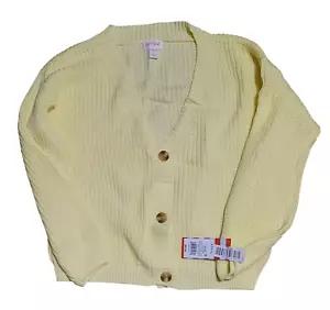 Cat & Jack Girls Button Down Yellow Sweater Size 10/12 - Picture 1 of 3