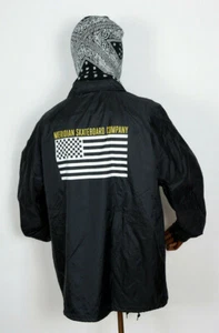 Meridian Skateboards Coach Coaches Jacket Jacke Checkers n Stripes Black in XL - Bild 1 von 2