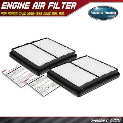 Nuevo 2x Filtro de aire motor para Honda Civic 1992-1995 Civic del Sol 1993-1997 rígido Foto 1 de 4