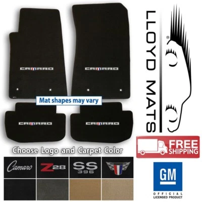 Luxe 4pc Carpet Floor Mats for Chevrolet Camaro - Choose Color & Logo - Image 1 of 4