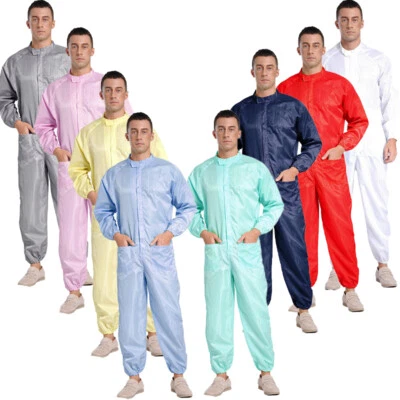 Mens Romper Daily Wear Jumpsuit Tracksuit Bodysuit Front Zip Dustproof Pants - Image 1 of 4