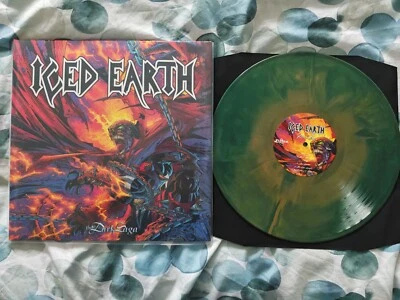 ICED EARTH THE DARK SAGA  12" ORANGE/BLUE GALAXY VINYL LP NEW - Image 1 of 2