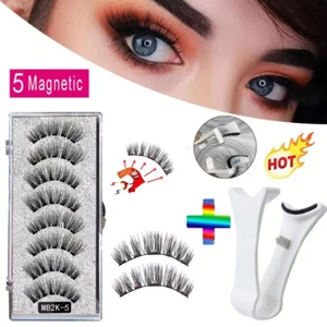 Reusable Natural Magnetic Eyelashes with Applicator No Glue Needed Lashes Kit US - Picture 1 of 13