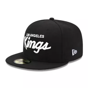 Los Angeles Kings LA NHL autentico New Era 59FIFTY berretto montato 5950 script nuovo con etichette - Foto 1 di 3