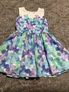 THE CHILDREN’S PLACE PURPLE AND BLUE FLORAL SLEEVELESS DRESS SIZE 16 Polyester - Picture 1 of 4