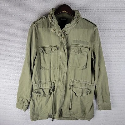 Chaqueta Buffalo Militar Mujer Talla Mediana Verde Cremallera Oculta Capucha Utilidad Foto 1 de 4