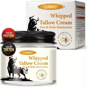 Beef Tallow and Honey Cream for Skin, Butter & Honey for Smooth Face & Body 2 OZ - Picture 1 of 24
