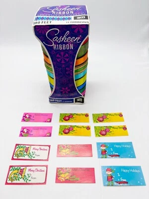 Vintage Sasheen Ribbon Gift Wrap Colorama 180 ft 11 Ribbons w/ Tag Lot - Image 1 of 4