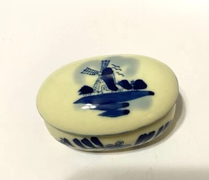 Blue Delfts Schmuckschatulle Windmühle Vintage 2,5 Zoll - Bild 1 von 5