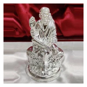Sai Baba Idol in reinem 925 Silber / Shirdi SaiBaba Statue in Silber - Bild 1 von 1