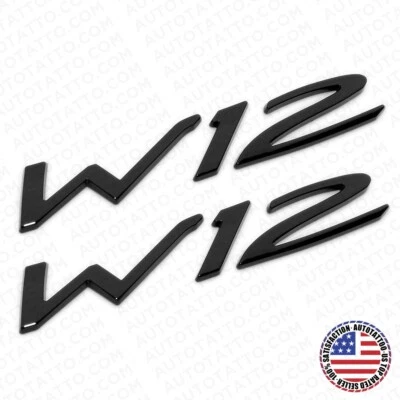 2x Bentley Continental GT Speed W12 Sidehead Fender Badge Emblem Matte Black - Image 1 of 4