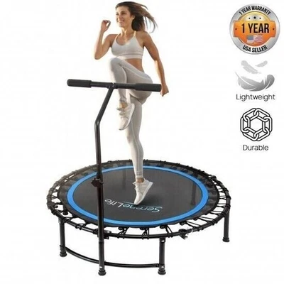 SereneLife Fitness Exercise Mini Trampoline - 35.4" inch, W/ Bar Handle SLELT418 - Image 1 of 4