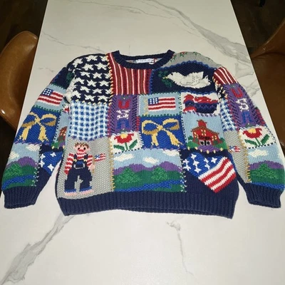 Suéter Vintage Islas del Norte Para Mujer Talla M EE. UU. Estampado Profesor Tejido Grannycore Foto 1 de 4