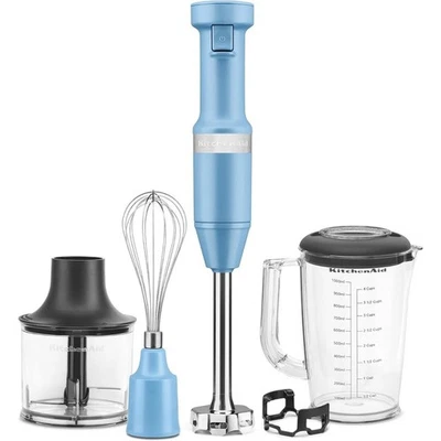 KitchenAid Stabmixer mit variabler Geschwindigkeit und Kabel und Zubehör | Blue Velvet - Bild 1 von 3