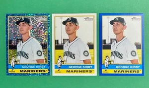 GEORGE KIRBY 2025 Topps Heritage #190 CHROME BLUE SPARKLE, BLUE BORDER, & Base - Picture 1 of 2