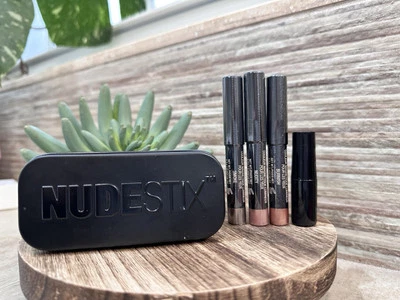 3 Piece Nudestix NUDE METALLICS Eyeshadow Mini Eye Set *SMOKE* BURNISH * NUDITY* - Image 1 of 4