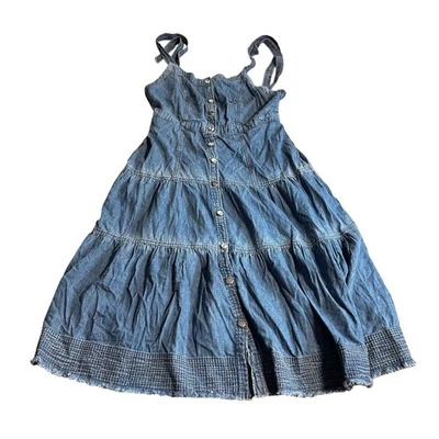 Vestido Anthropologie Pilcro and the Letterpress Denim Botón Frontal en Niveles Foto 1 de 4